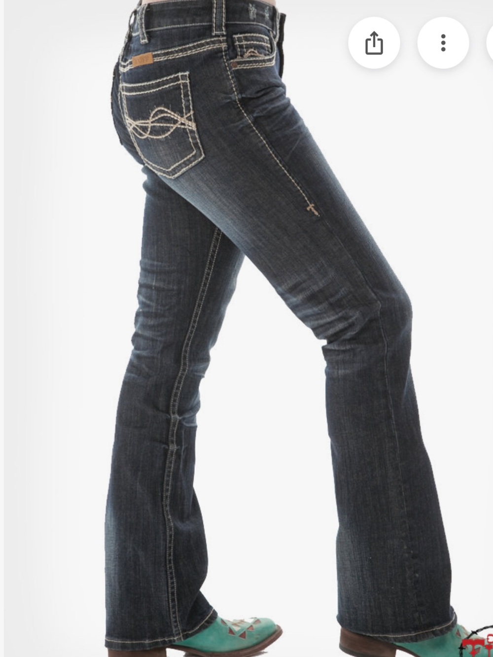 Cowgirl Tuff Women's Bootcut Jeans - No limits Dark Wash Size 30